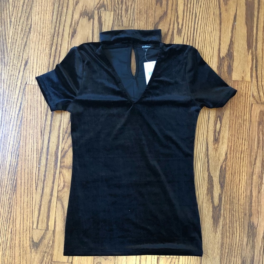 Black velvet top from Forever 21